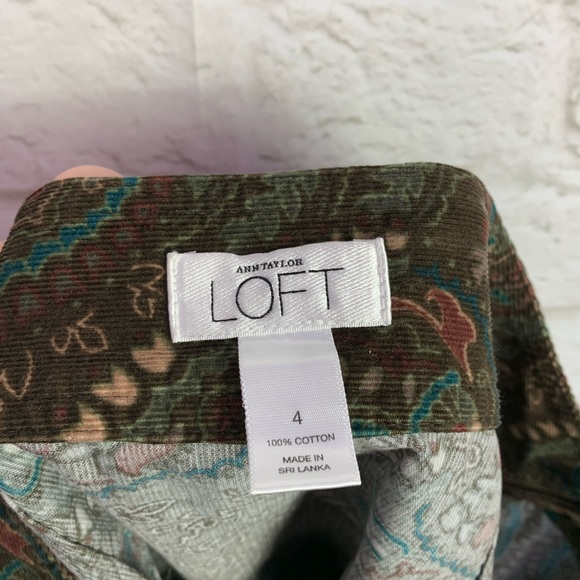 Loft Ann Taylor Paisley Corduroy Peasant Skirt 4 - Picture 5 of 5